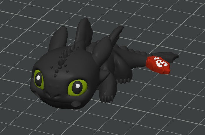 Toothless Dragon Tadling Painted